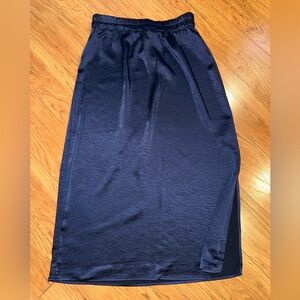 GAP Satin Midi Skirt Size Small S Navy Midnight Blue